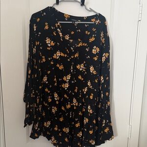 Torrid Black Floral Blouse